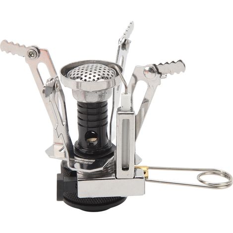 Réchaud de camping portable, mini réchaud de camping résistant au vent, réchaud de poche pour le camping, les pique-niques et la randonnée, connecteur en laiton (1/5)