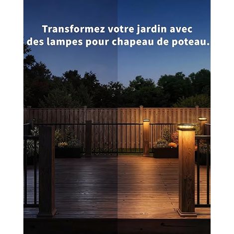 Lampe Solaire Poteau 10x10cm 3000K-6000K LED Étanche (1/4)