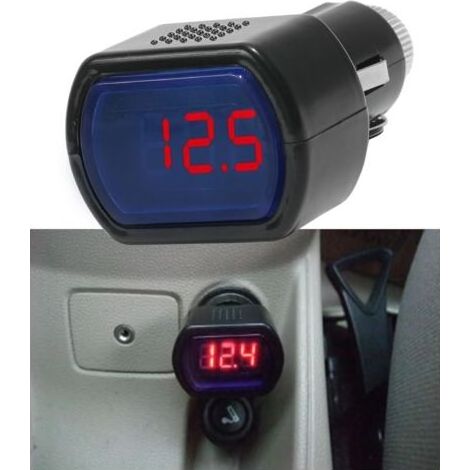 LED Allume-Cigare Batterie Voiture Testeur,Moniteur de jauge de Tension de véhicule,Automatique Batterie Voltmètre Indicateur,Ajustement pour la Plupart des Batteries Automobiles 12 V et 24 V (1/5)
