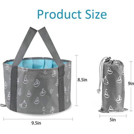 Baignoire Pliable pour Pieds, Seau de Trempage Portable, Bassine de Pédiluve Repliable pour Voyage, Récipient d'Eau Pliable, Camping Pique-Nique, Baignoire de Spa Pieds (1/5)