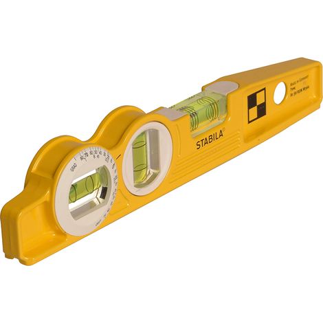 Stabila 81SREM Magnetic Bubble Level with 360° Inclinometer, 25cm Torpedo Design, Includes Belt Holster (1/10)
