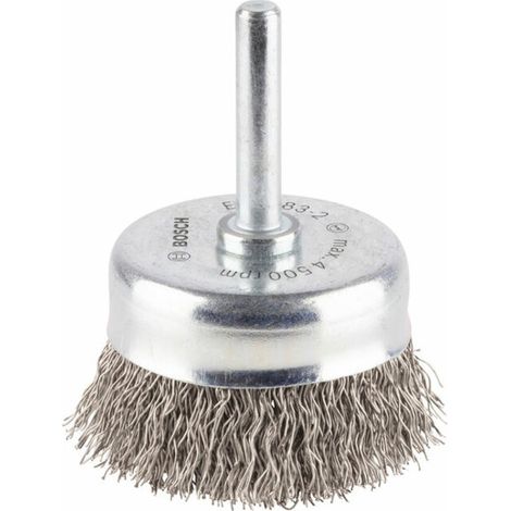 Brosse boisseau, brosse en acier, à fils ondulés, 0,3 mm, 50 mm, 4500 tr/min Bosch 2608622117 (1/5)
