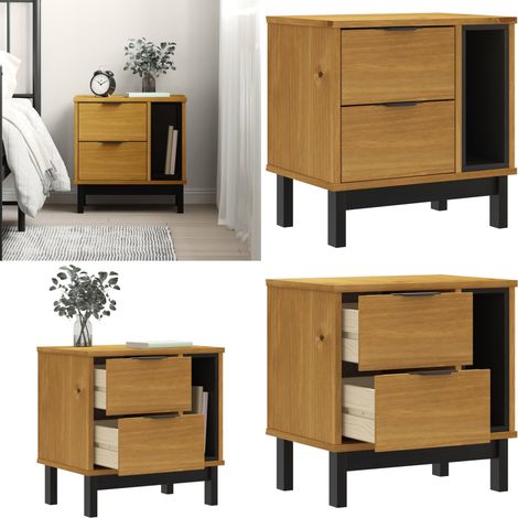 Table de chevet FLAM 49x35x50 cm bois de pin massif - Table De Chevet - Meuble De Chambre - Table Nuit - Commode - Bois Massif - Home & Living (1/5)