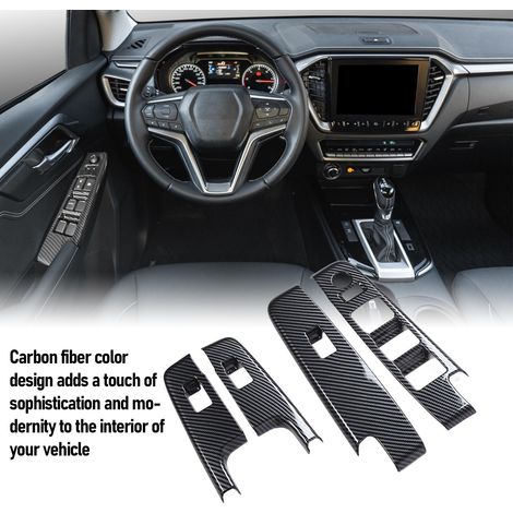 Juego de 4 piezas embellecedoras de fibra de carbono para interruptores de elevalunas eléctricos en el D-Max 2021-2024, ABS (1/5)