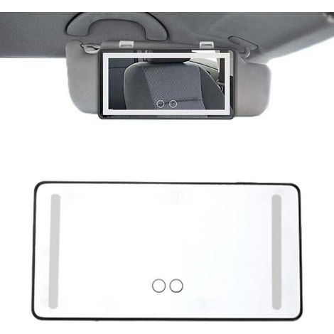 Miroir de pare-soleil de voiture USB avec écran tactile et éclairage LED noir (1/5)