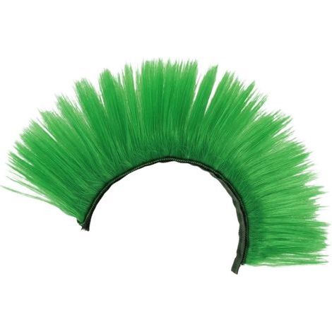 Parrucca decorativa a forma di elmetto, accessorio divertente e originale unisex per feste, copricapo a forma di elmetto con cresta per Natale, giochi di ruolo e cosplay, verde (1/5)