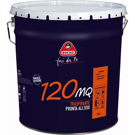IDROPITTURA TRASPIRANTE PRONTAUSO LATTA DA 14 LITRI COPERTURA 120 MQ - BOERO (1/2)