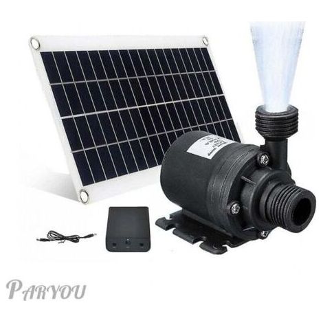 Pompe à eau solaire 50W 12V DC, Débit 800L/h, Silencieuse pour Jardin et Fontaine (1/4)
