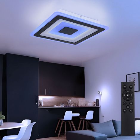 LED Deckenleuchte Wohnzimmerlampe Esszimmerleuchte, Metall Acryl weiß, dimmbar Fernbedienung App-/Sprachsteuerung Smart RGB CCT Memory, 34W 1700Lm 3000-6500K, L 39,5 cm