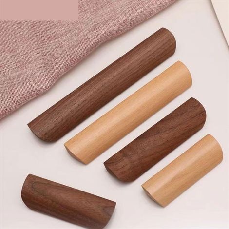 Poignées de tiroir avec poignée en bois, meuble, bouton meuble (1/5)