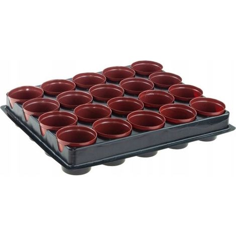 MACETA DE PLÁSTICO PARA PLÁNTULAS FLORES PLÁNTULAS 6cm 20uds (1/5)