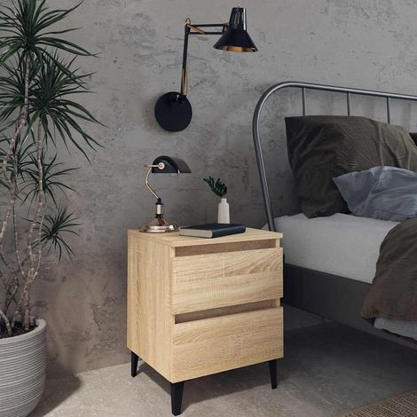 vidaXL Mesitas de noche 2 uds contrachapada roble Sonoma 40x35x50 cm (1/5)
