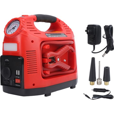 Batterie de secours portable gonfleur de pneus 12V pour voiture moto 4x4 camion hors‑route prise US 110‑220V (1/5)