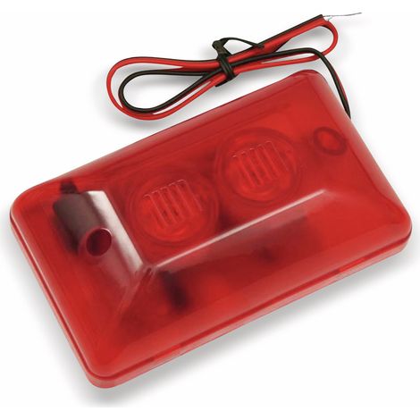 Twin-Alarmsirene mit Blitzlicht, 12 V-, 110 dB, rot