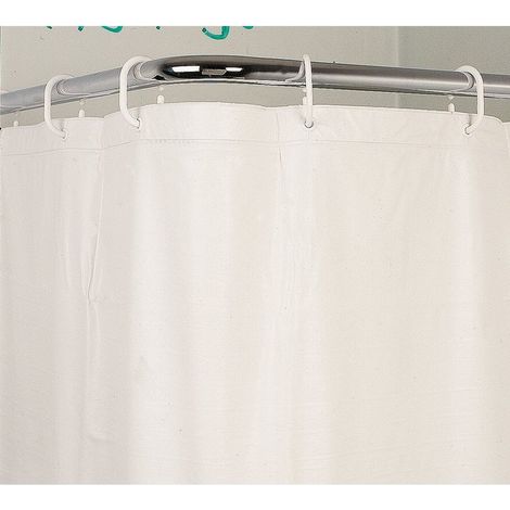 Rideaux de douche - PVC blanc - 1,8 x 0,9 m - Pellet ASC - Avec anneaux (1/6)
