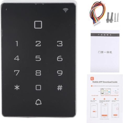 Contrôle d'accès WiFi 125KHz clavier lumineux déverrouillage par carte RFID et mot de passe WG26/34 compatible Tuya (1/5)