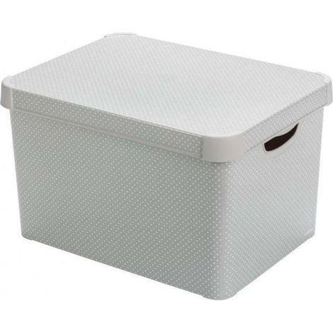 Curver Boîte de rangement 22L gris clair empilable