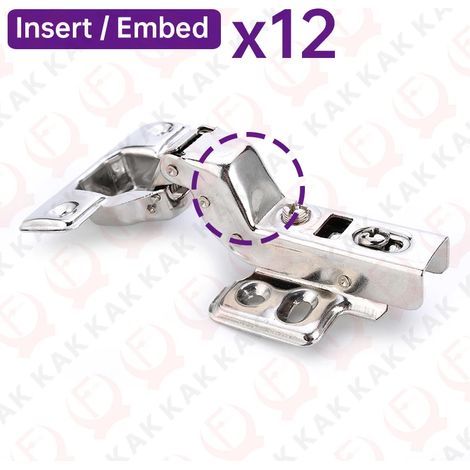 (Insérer Embed x 12-RÉPUBLIQUE TCHÈQUE) 8 Charnières de porte hydrauliques en acier inoxydable avec amortisseur de fermeture en douceur pour meubles de cuisine (1/5)