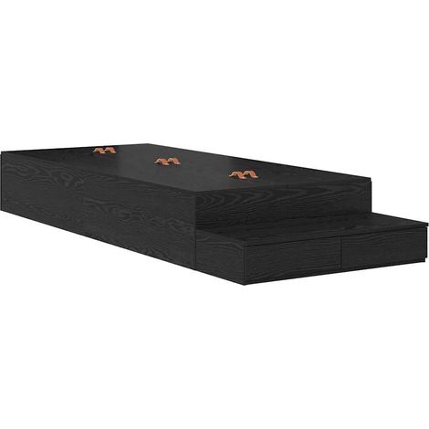 Maison Exclusive - Aufbewahrungsbettgestell Schwarz Eichen-Optik