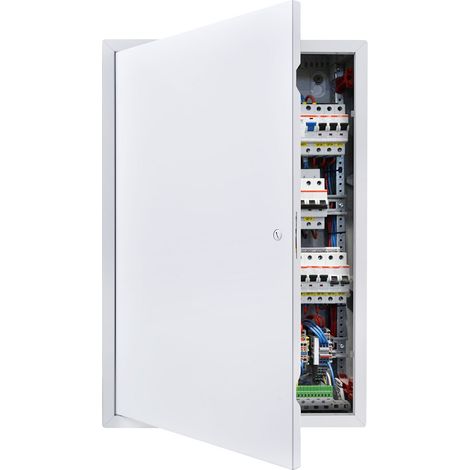 Trappe de Visite 64x44 cm, Panneau d'Accès pour Cloisons Sèches Placo en Acier Galvanisé, pour Plafond Plomberie et Électricité, Trappe de Maintenance Dimensions de Découpe 42x62 cm, Blanc (1/5)