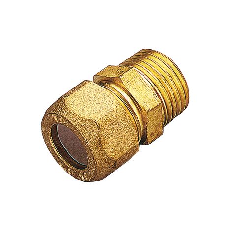 RACCORDO OTTONE DIRITTO BICONO M/GAS 16X1/2- TIEMME- 10,0 pz