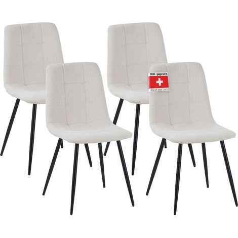 Albatros Esszimmerstühle 4er Set BORA Beige - Komfortabler Polsterstuhl für Modernes und Stilvolles Design am Esstisch - Küchenstuhl oder Stuhl Esszimmer mit hoher Belastbarkeit bis 110kg (1/5)