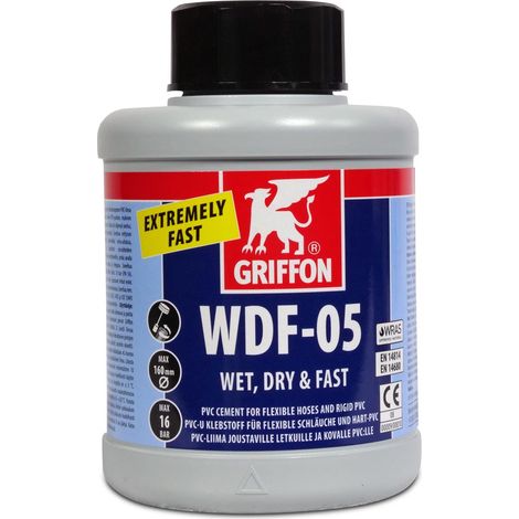 Griffon WDF-05 PVC-Kleber Pinselflasche mit 500 ml, schnellklebend für Pool Flex