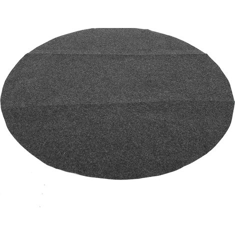 Tapis de protection BBQ rond 36 pouces gris, antidérapant et résistant à l'huile pour sol de fête à domicile (1/5)