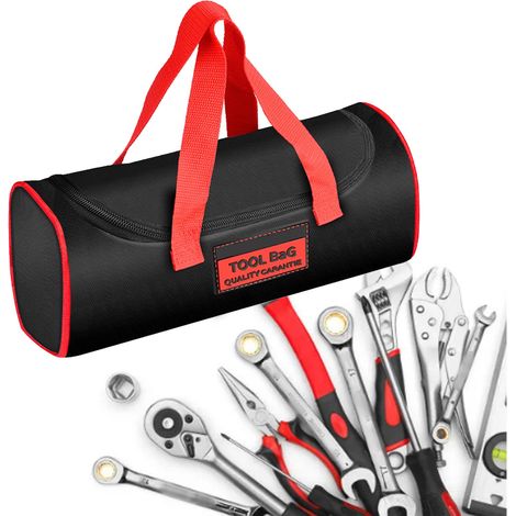 Sac à outils en toile multicompartiments, résistant à l'usure, poignée robuste, organisateur d'outils portable pour électricien, double couche XL (1/5)