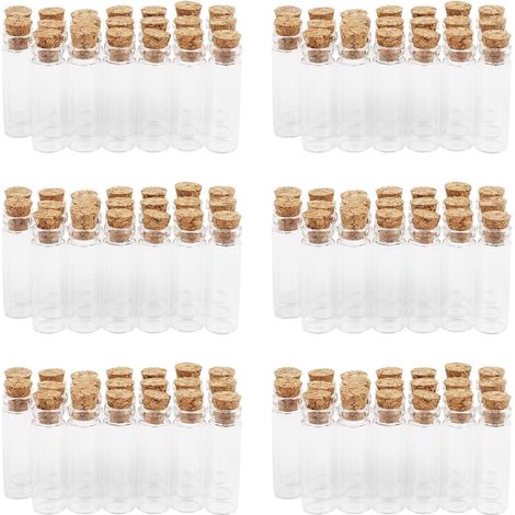 Lot de 120 mini flacons vides en verre transparent de 2 ml - 11 x 32 mm (1/5)
