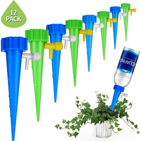Pointes d'arrosage goutte-à-goutte automatiques, dispositif à débit d'eau réglable pour plantes avec interrupteur, vanne de commande automatique