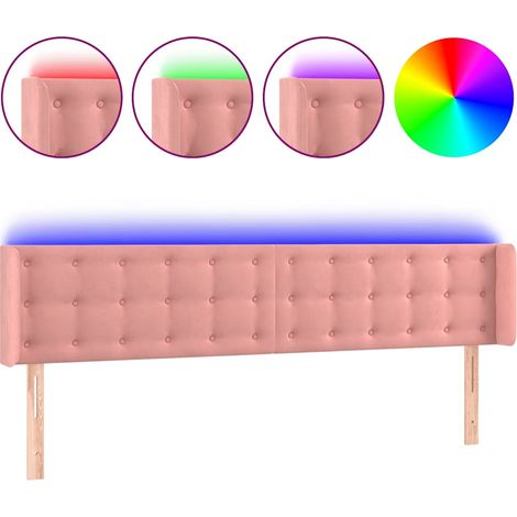 Maison Exclusive - Cabecero con LED de terciopelo rosa 183x16x78/ (1/5)