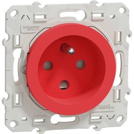 Odace, prise de courant 2P+T Rouge, à détrompage, connexion rapide (S52009903) (1/3)