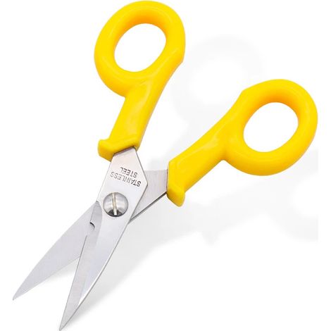Ciseaux à câble en acier inoxydable poignée ciseaux en étain cisailles d'électricien outils d'électricien ciseaux ménagers jaune