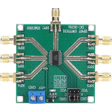 SP6T nichtreflektierendes HF-Schaltmodul, elektronisches Bauteil HMC252, 0-3 GHz, ideal für Hochfrequenzanwendungen, präzises Schalten, geringe Einfügungsdämpfung. (1/4)