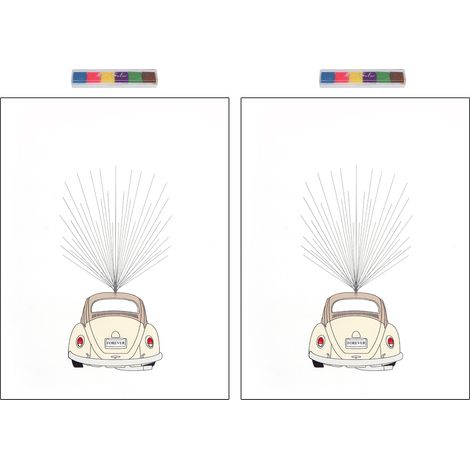 Lot de 2 livres d'or personnalisés à empreintes digitales pour mariage, décoration de fête, peinture de signature DIY (1/5)