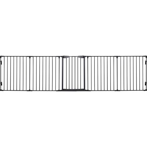 Parc pour chiots 2 en 1, barrière de sécurité pliable en 5 pièces avec porte pour chiens de petite et moyenne taille, parc à monter soi-même