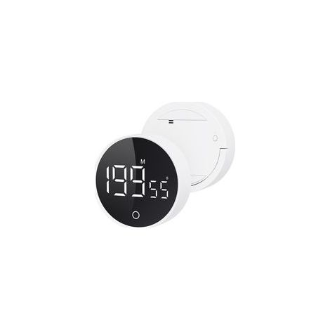 Minuteur numérique rechargeable - blanc - cuisine/bureau - compte à rebours - (1/5)