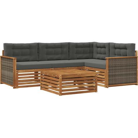 Outdoor Sofa Set with Cushion 5 pcs Natural and Anthracite vidaXL (1/5)
