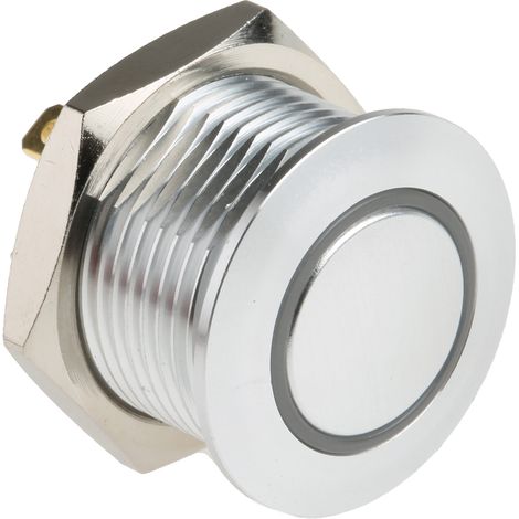 Bouton-poussoir, Momentané lumineux, LED Vert, Rouge, Unipolaire à une direction, 2 A, Translucide, Montage panneau (1/4)