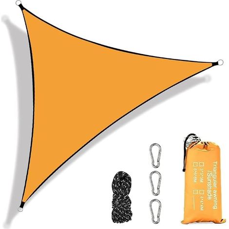 Voile d'ombrage Triangulaire 3x3x3m Voile d'ombrage Imperméable Toile d'ombrage UV Protection, Respirant et Résistant, Voile Ombrage Triangulaire pour Patio Jardin Terrasse Extérieur Balcon (1/5)