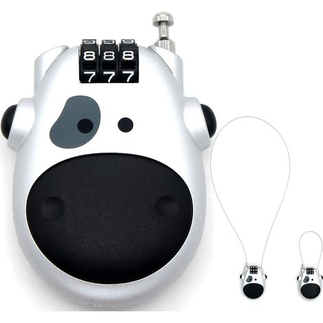 Vache Réinitialisable Combinaison de Verrouillage, 3 Chiffres Verrou de cble pour Valise, Dossiers Suspendus, Valise, Valise Baggage Verrouille, à l'école Gym Locker (1/4)