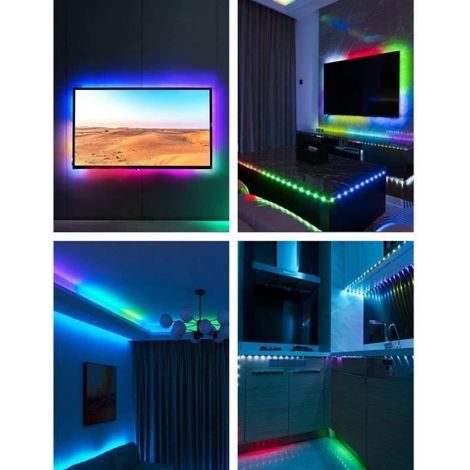 Ruban LED TV - - 4m - RGB 5050 - Application Bluetooth - Alimentation USB (1/4)