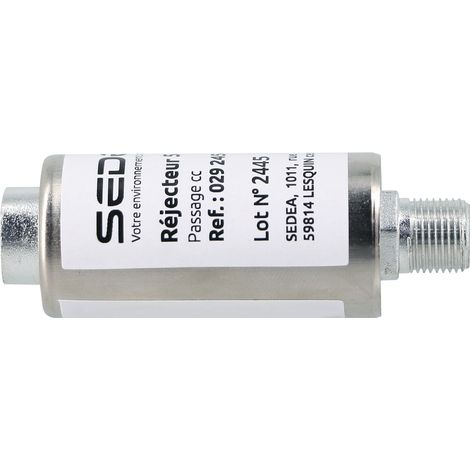 Filtre réjecteur 5G (LTE 700) étanche – Passage CC – Connectique type F – Bande passante 5 à 694 MHz – Perte de retour 0.5 dB – Sedea