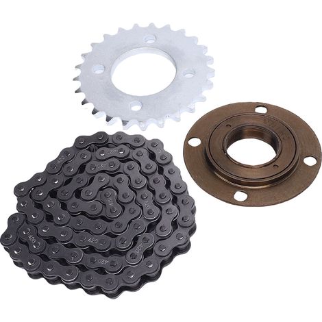 Pignon 25 dents, volant moteur sans dents, kit chaîne 420 (76 maillons) pour mini-moto, kart, quad et véhicule tout-terrain (1/5)