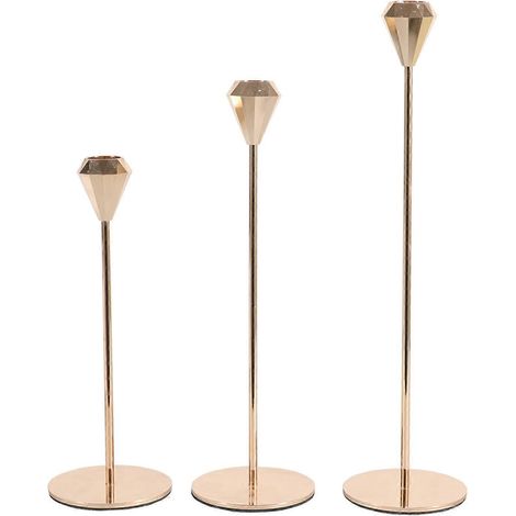 Metall-Kerzenhalter, 3er-Set, dekorative Kerzenständer, schlichte Hochzeitsdekoration für Zuhause, Schlafzimmer, Esstisch, Bastelarbeiten