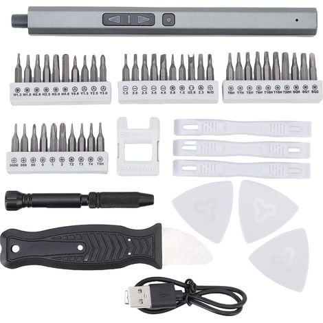 Ortviai Tournevis Électrique Sans Fil 50-en-1 avec Batterie Intégrée, LED et Bits Magnétiques – Léger & Réversible (1/4)
