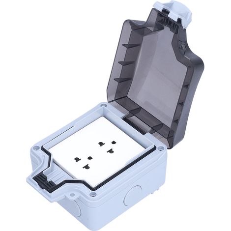 Prise électrique extérieure 6 trous, boîtier d'alimentation mural étanche IP66, 127 V/250 V, 15 A (1/5)