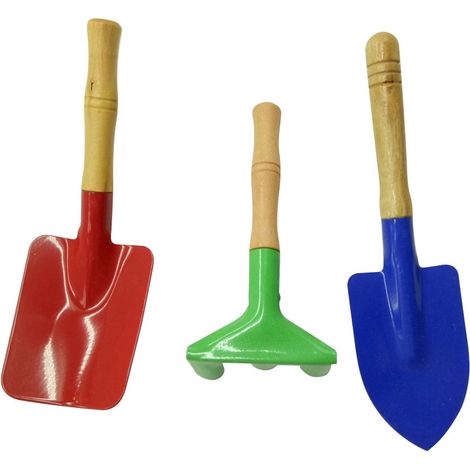 Outils De Jardinage Enfants - Tarière Râteau Pelle - Pour Apprentissage En Plein Air - Lot De 3 (1/5)