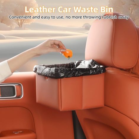 Cestino per auto a prova di perdite, grande capacità, da appendere, organizer da viaggio multiuso, cestino pieghevole per camion, SUV, casa, ufficio (arancione) (1/4)